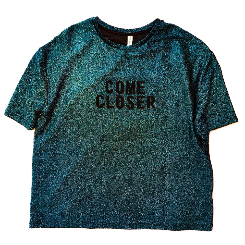 Vibrant blue shiny T-shirt